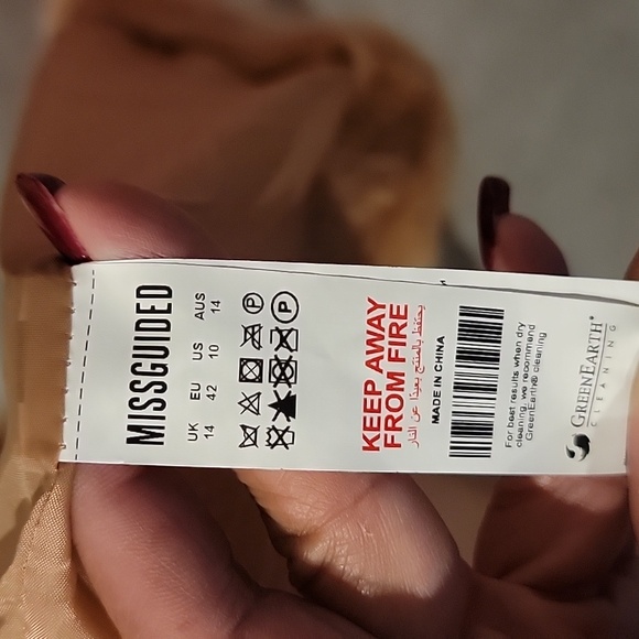 MISSGUIDED FAUX FUR COAT. Sable (Tan). Size 14. Maxie Length. New Condition - Picture 12 of 12